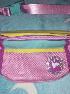 Place Pink Teal and Yellow Unicorn Kids Waist Bag